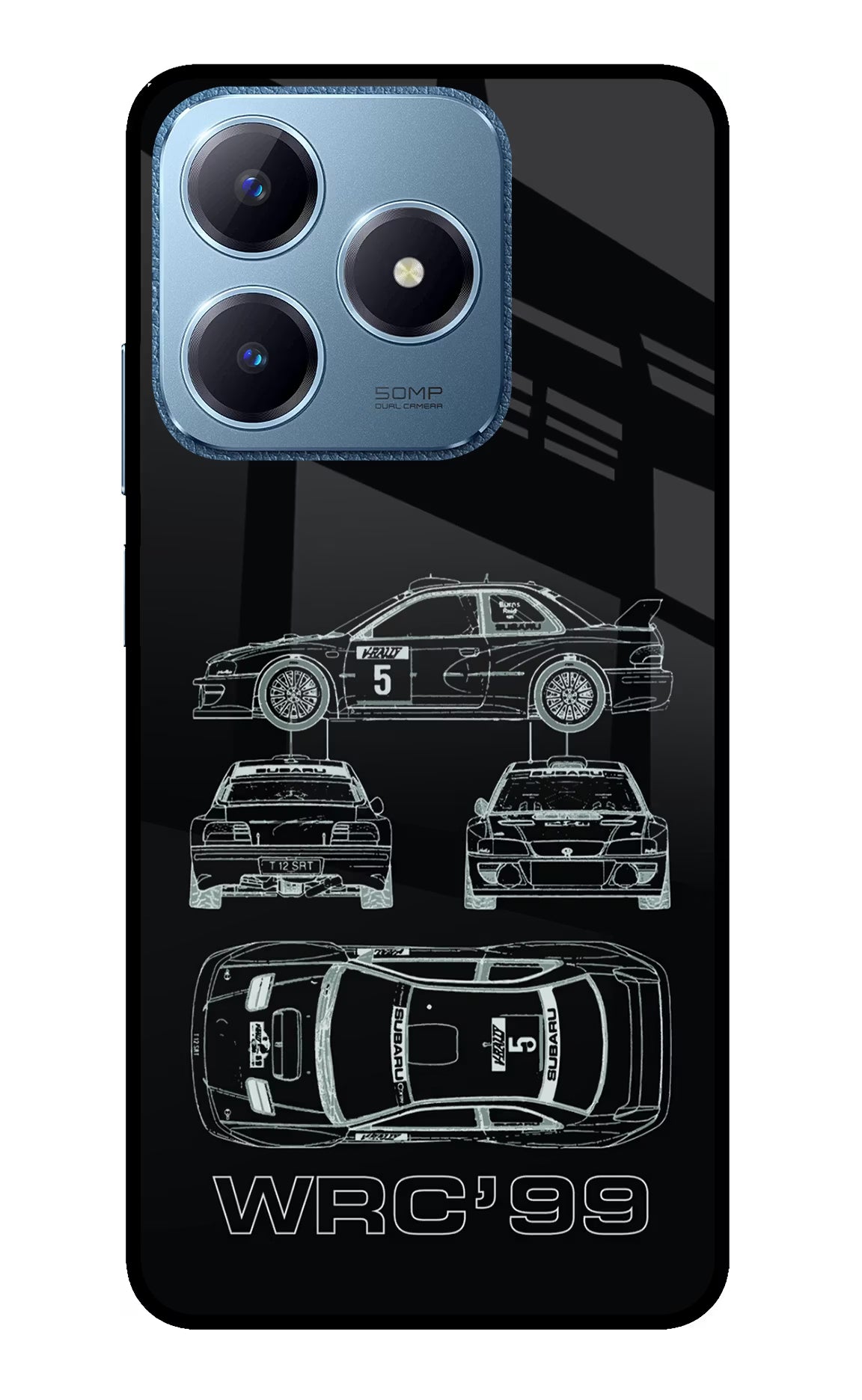 WRC'99 Realme C63 Glass Case Back Cover by Casekaro