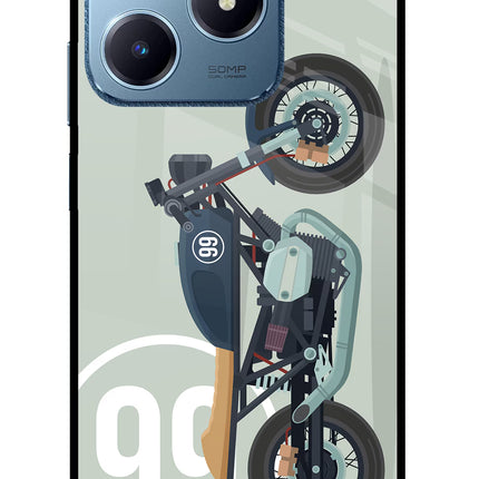 Classic Cafe Racer 99 Realme C63 Glass Case Back Cover by Casekaro