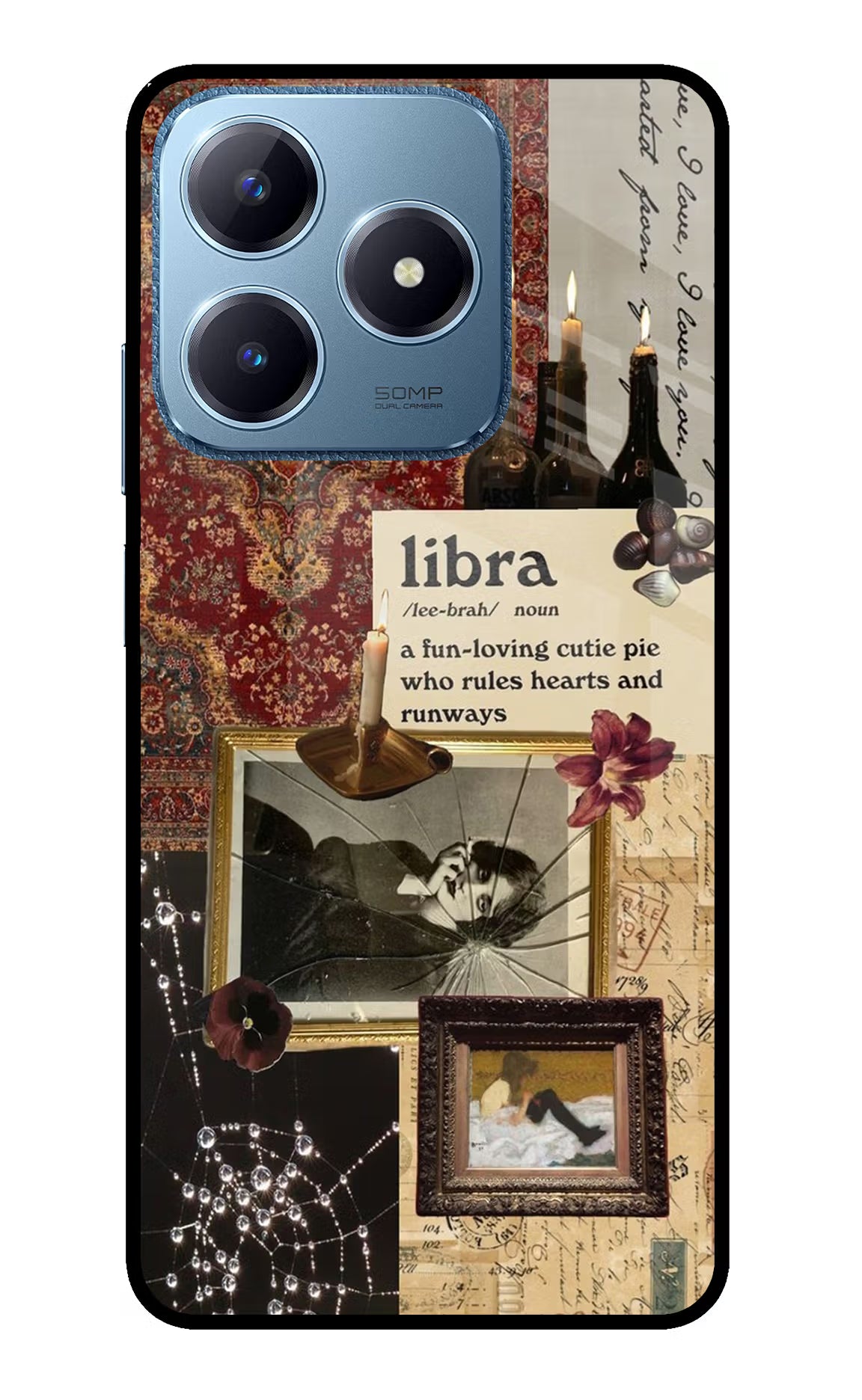 Libra Zodiac Realme C63 Glass Case Back Cover by Casekaro