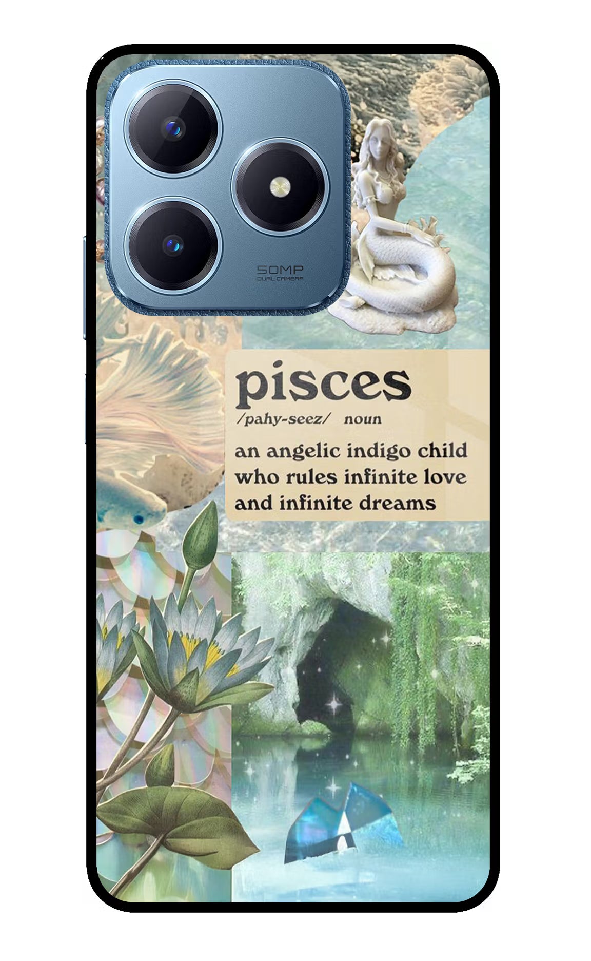 Pisces Zodiac Realme C63 Glass Case Back Cover by Casekaro