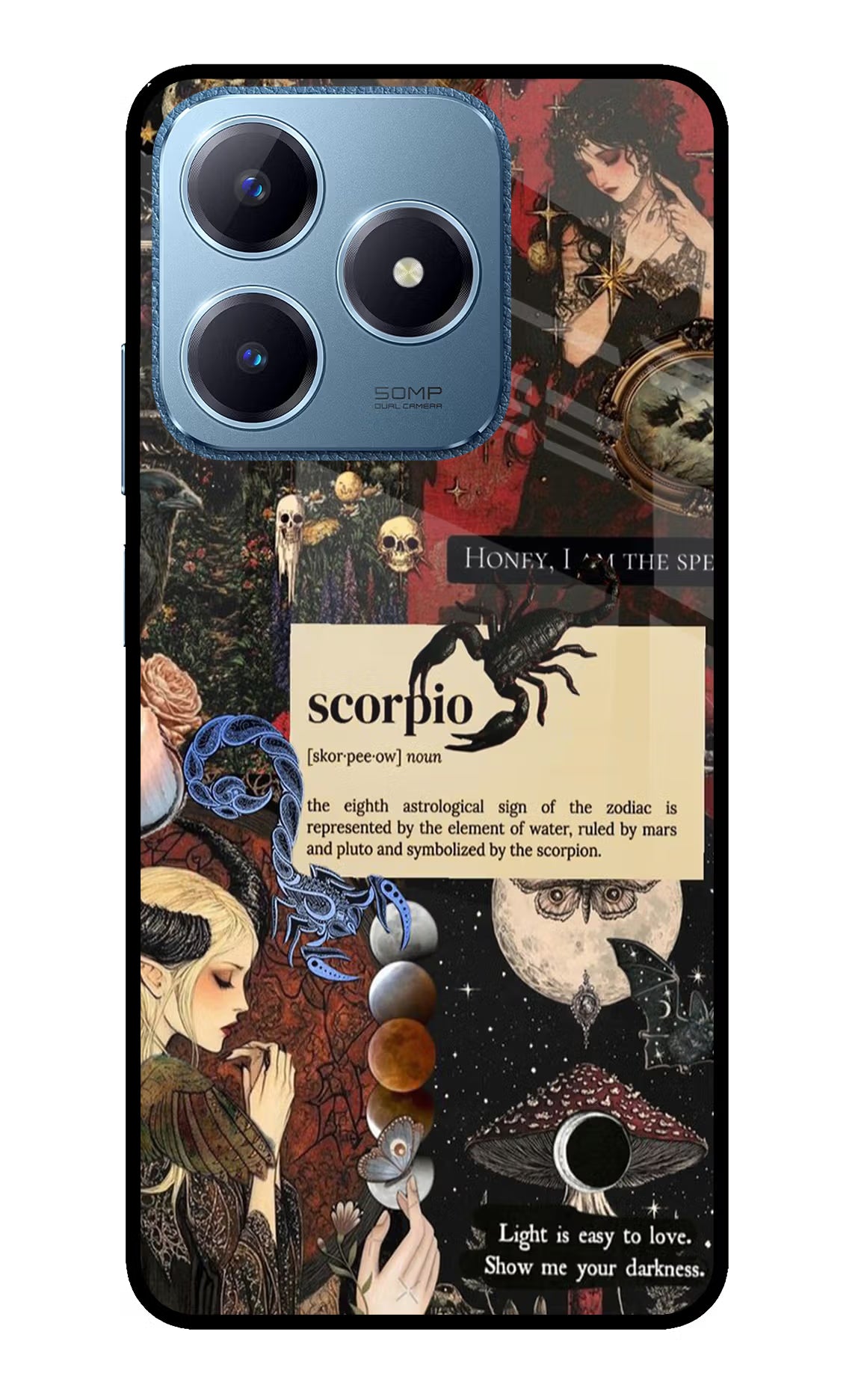 Scorpio Zodiac Realme C63 Glass Case Back Cover by Casekaro