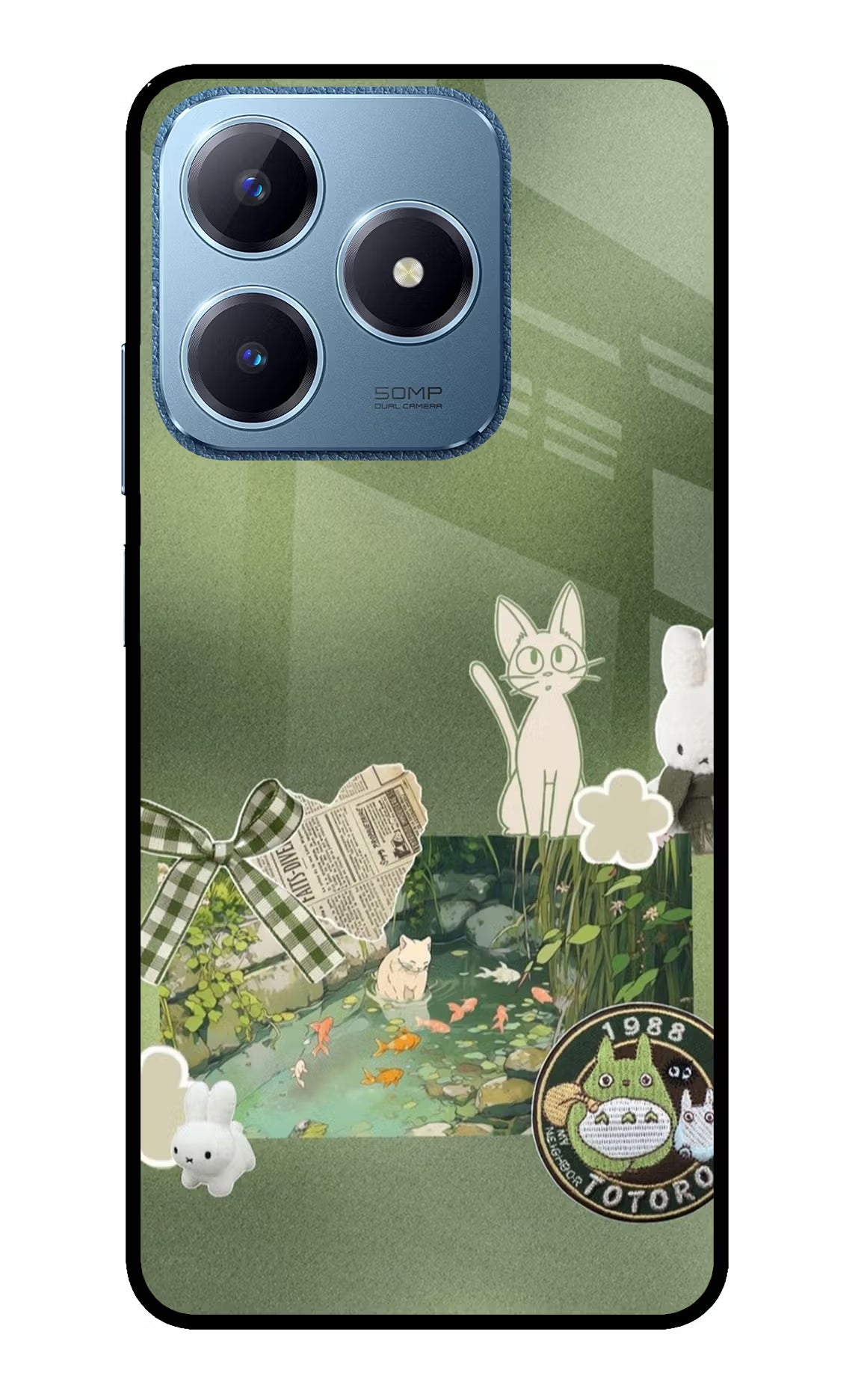Aesthetic anime Realme C63 Glass Case Back Cover by Casekaro