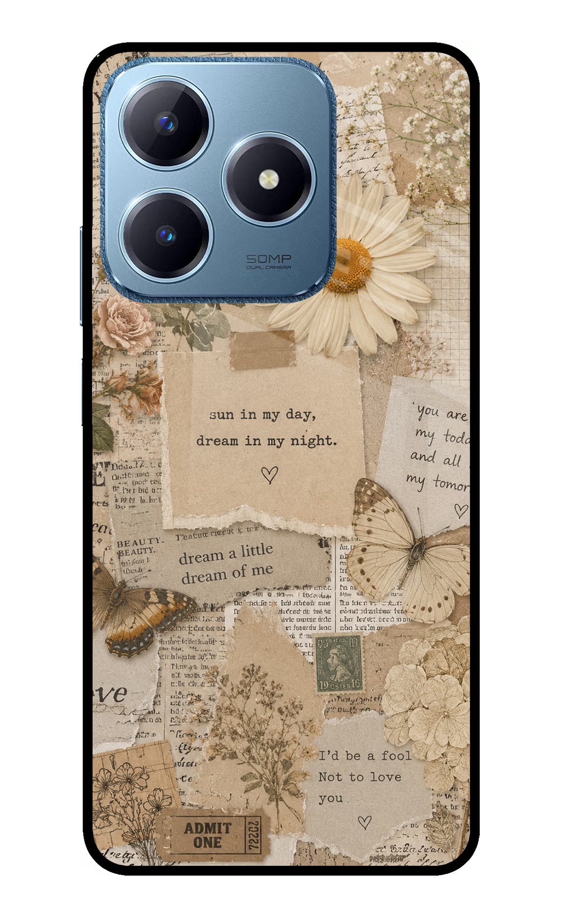 Vintage case Realme C63 Glass Case