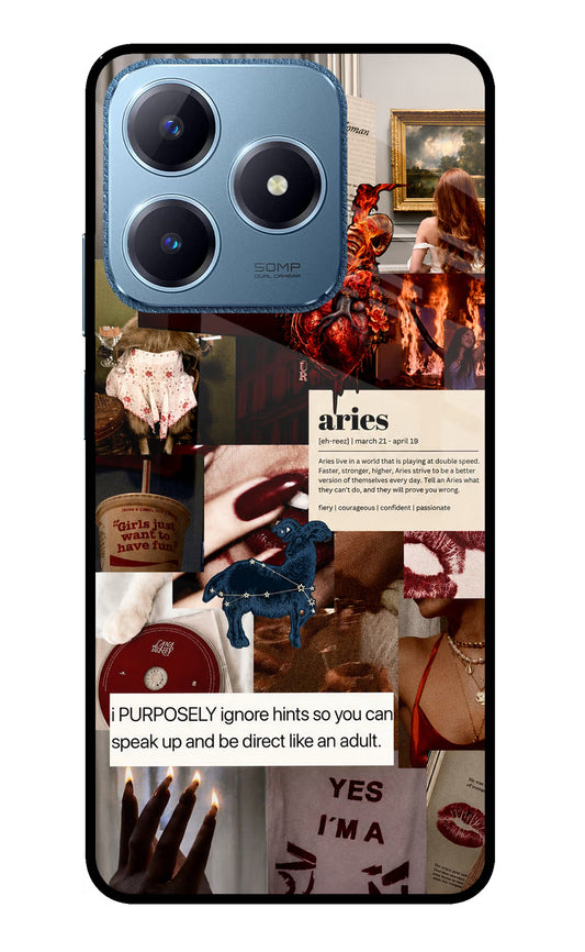 Zodiac Aries Realme C63 Glass Case