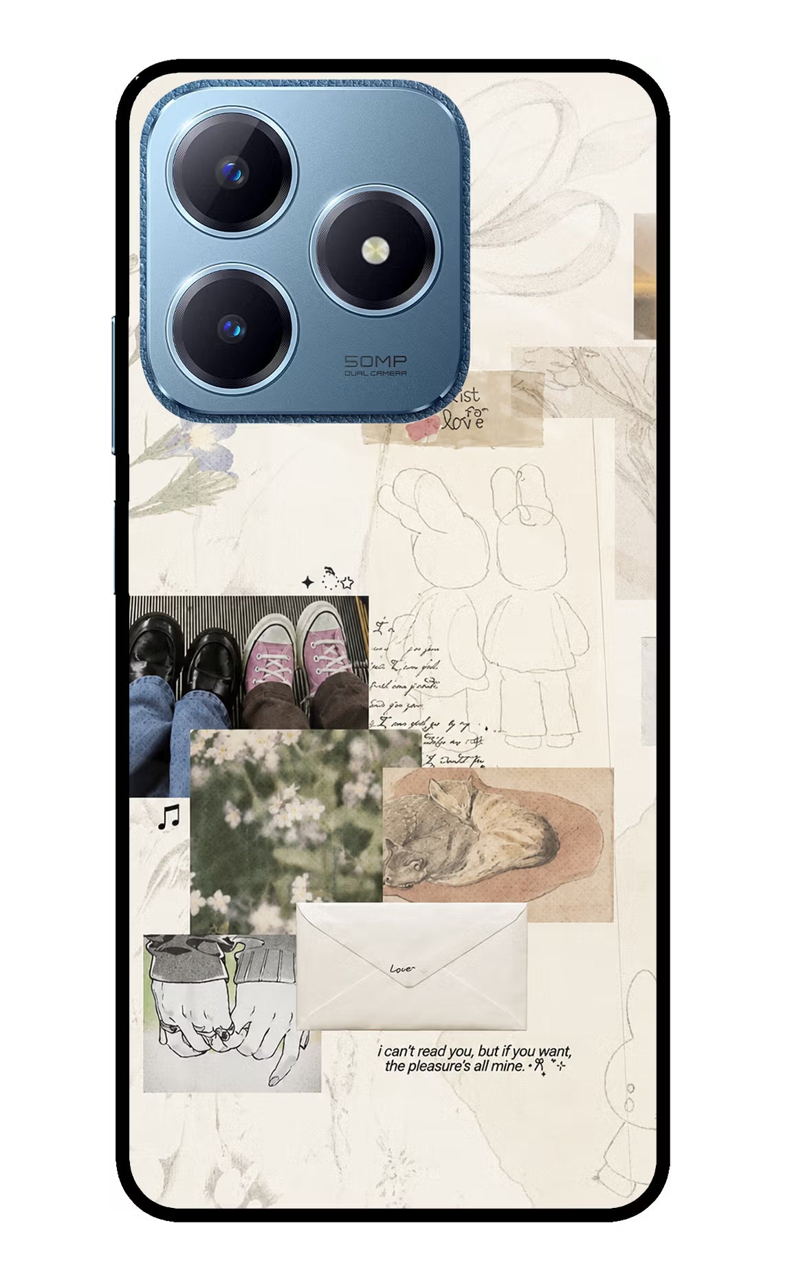 Soft Aesthetic Realme C63 Glass Case