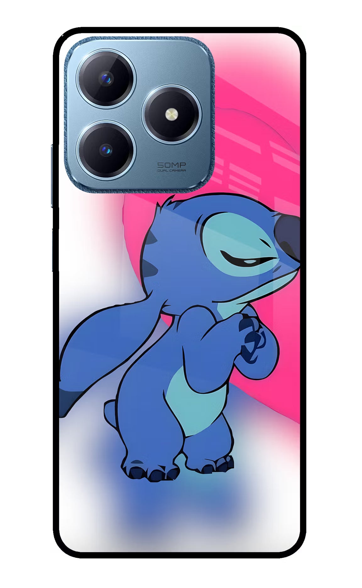 Stitch Hug Realme C63 Glass Case