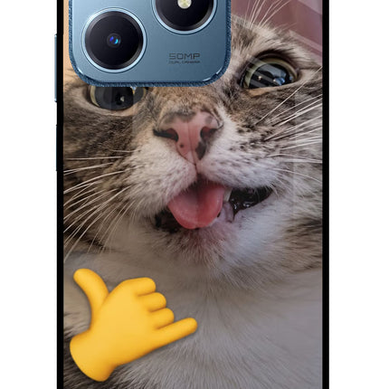 Silly Cat Call Realme C63 Glass Case