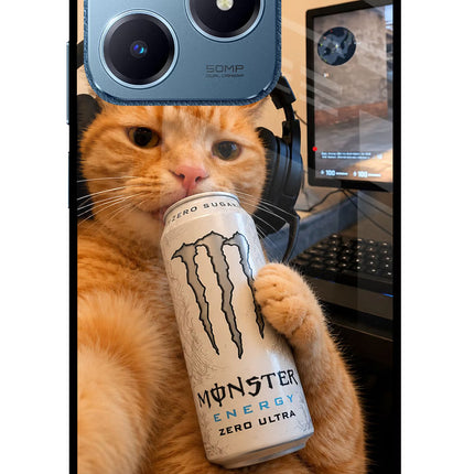 Gamer Cat Energy Realme C63 Glass Case