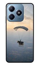 Skydiving Cow Realme C63 Glass Case