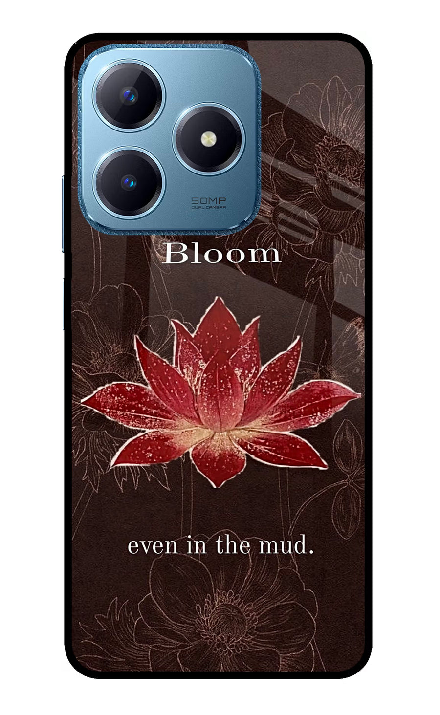 Bloom Realme C63 Back Cover, Glass case