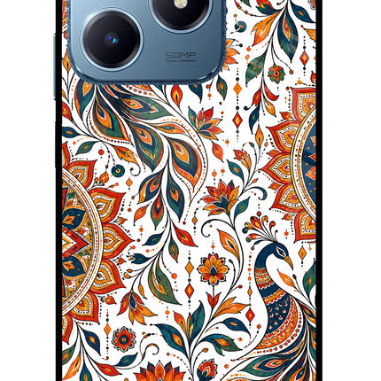 White Mayura Realme C63 Glass Case