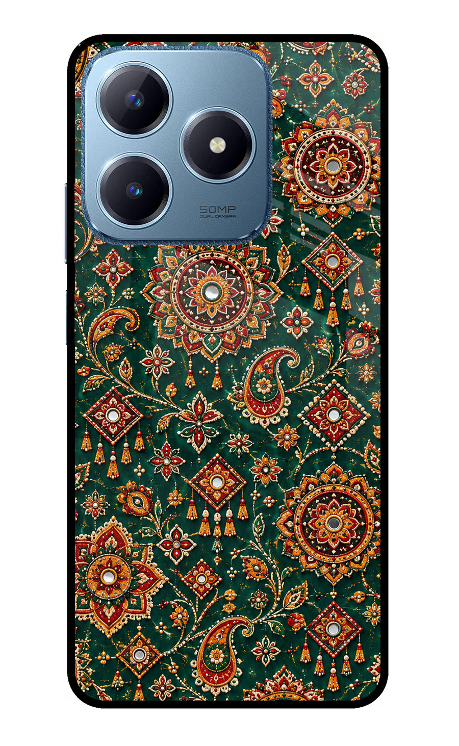 Green Pataka Realme C63 Back Cover, Glass case