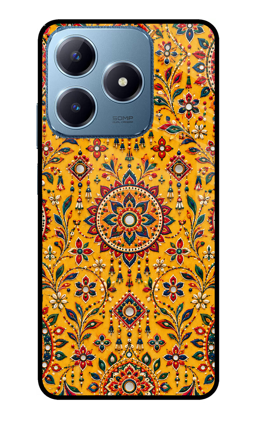 Sunlit Aura Realme C63 Back Cover, Glass case
