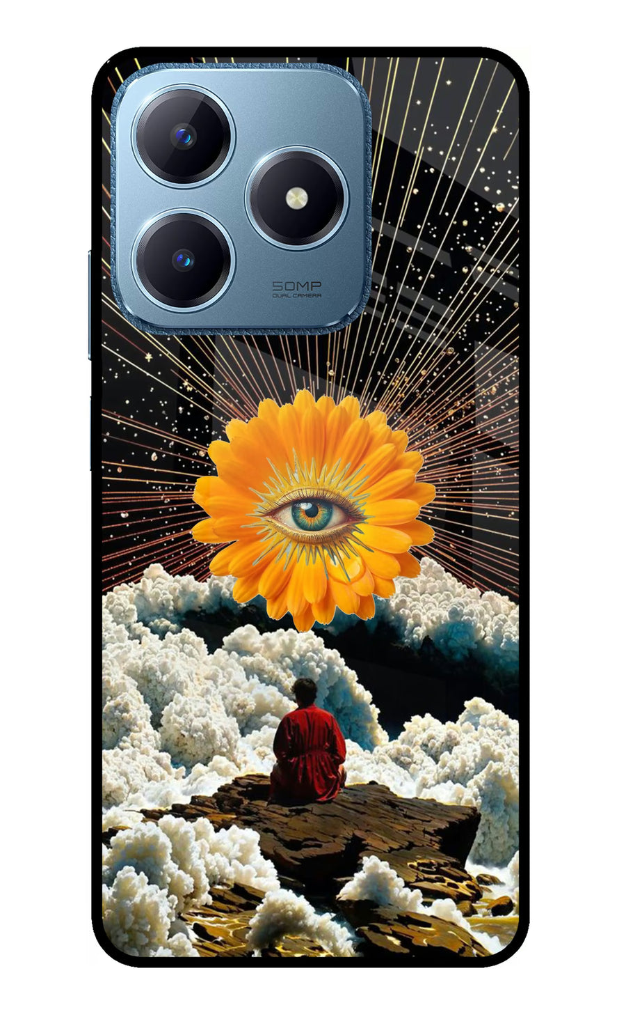 Cosmic Flower Realme C63 Back Cover, Glass case