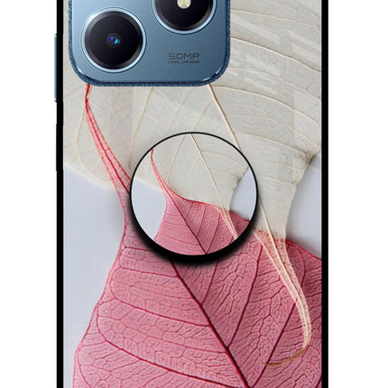 White Pink Leaf Realme C63 Pop Case by Casekaro