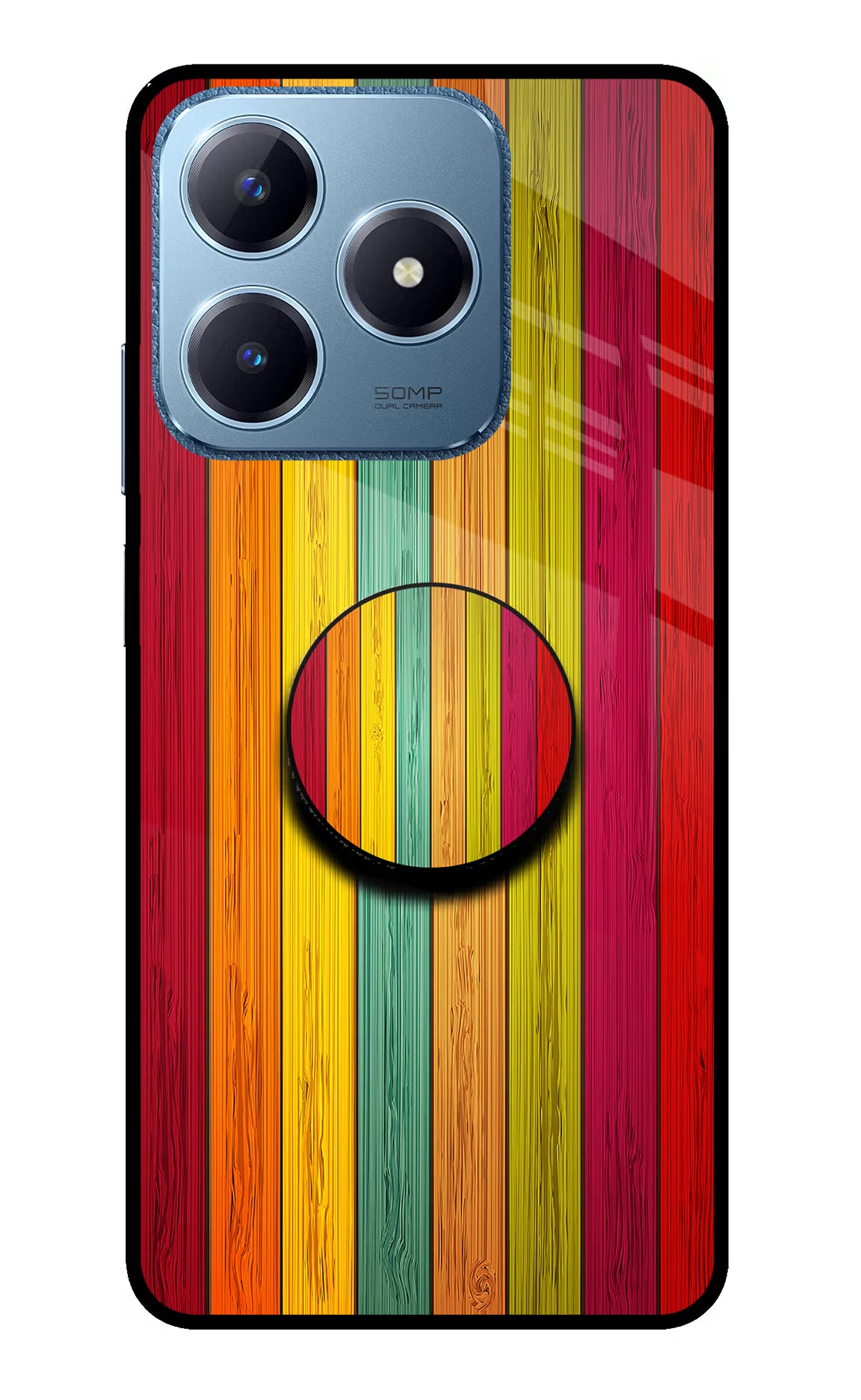 Multicolor Wooden Realme C63 Pop Case by Casekaro
