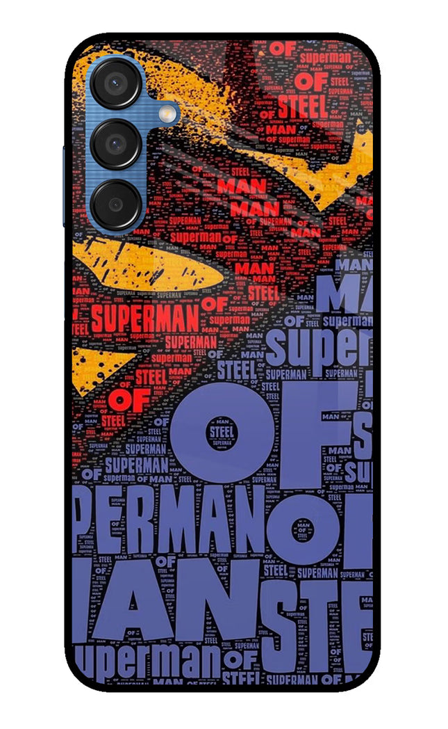 Superman Samsung M15 5G Glass Case Back Cover by Casekaro