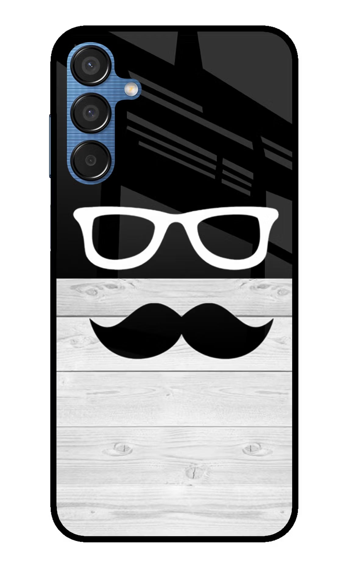 Mustache Samsung M15 5G Glass Case Back Cover by Casekaro