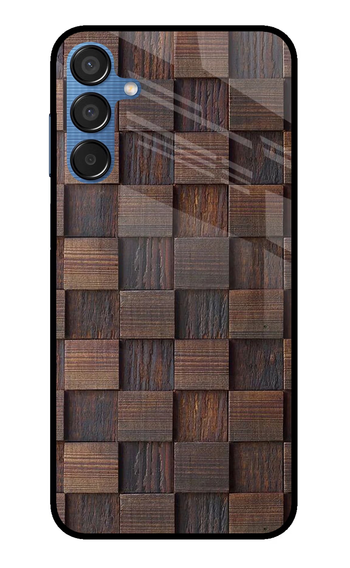 Wooden Cube Design Samsung M15 5G Glass Case Back Cover by Casekaro