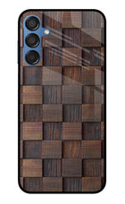 Wooden Cube Design Samsung M15 5G Glass Case