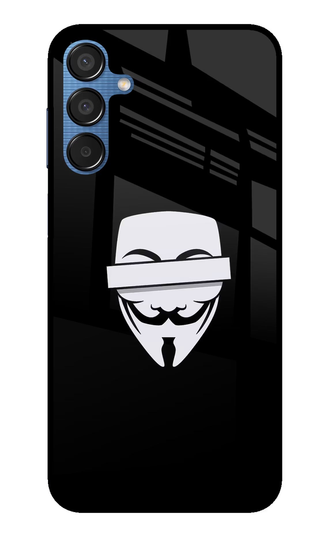 Anonymous Face Samsung M15 5G Glass Case Back Cover by Casekaro