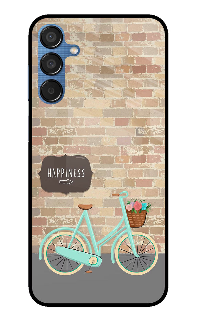 Happiness Artwork Samsung M15 5G Glass Case Back Cover by Casekaro