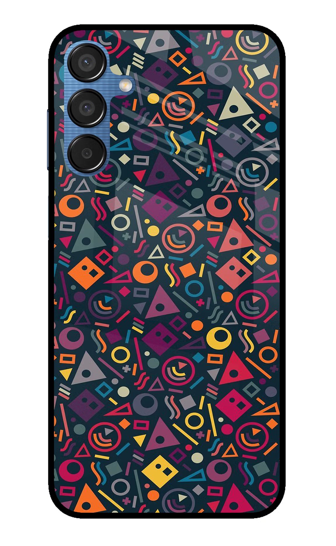 Geometric Abstract Samsung M15 5G Glass Case Back Cover by Casekaro