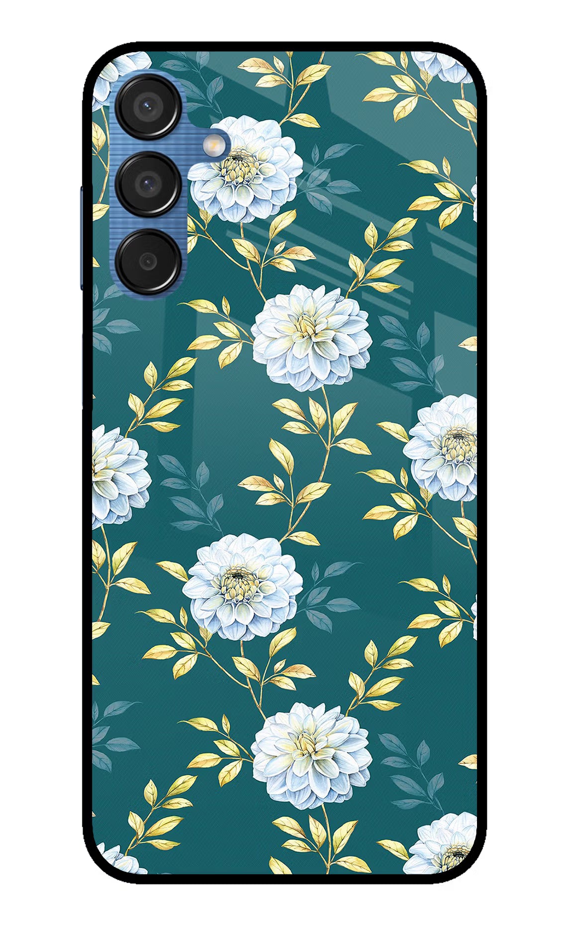 Flowers Samsung M15 5G Glass Case Back Cover by Casekaro