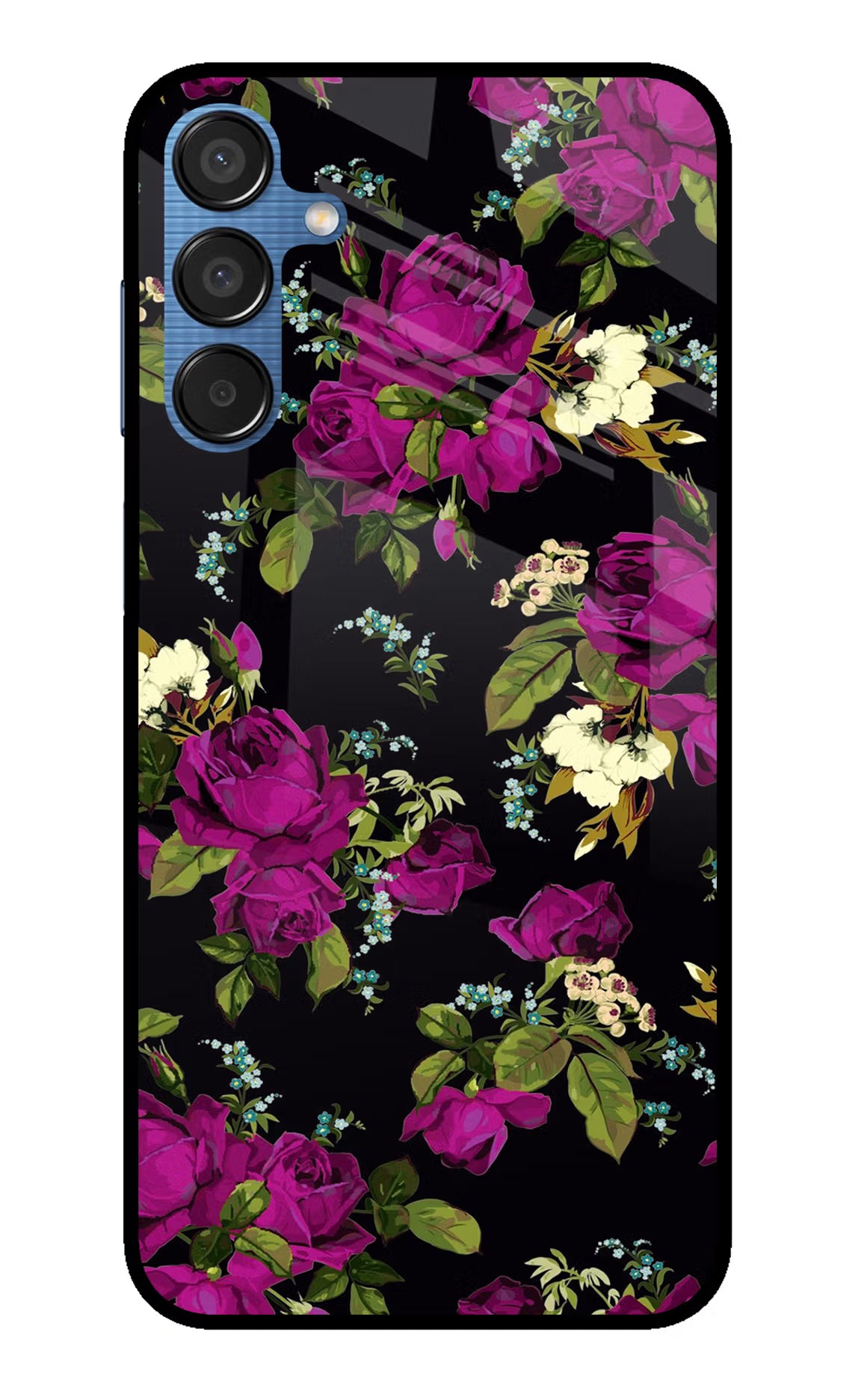 Flowers Samsung M15 5G Glass Case Back Cover by Casekaro
