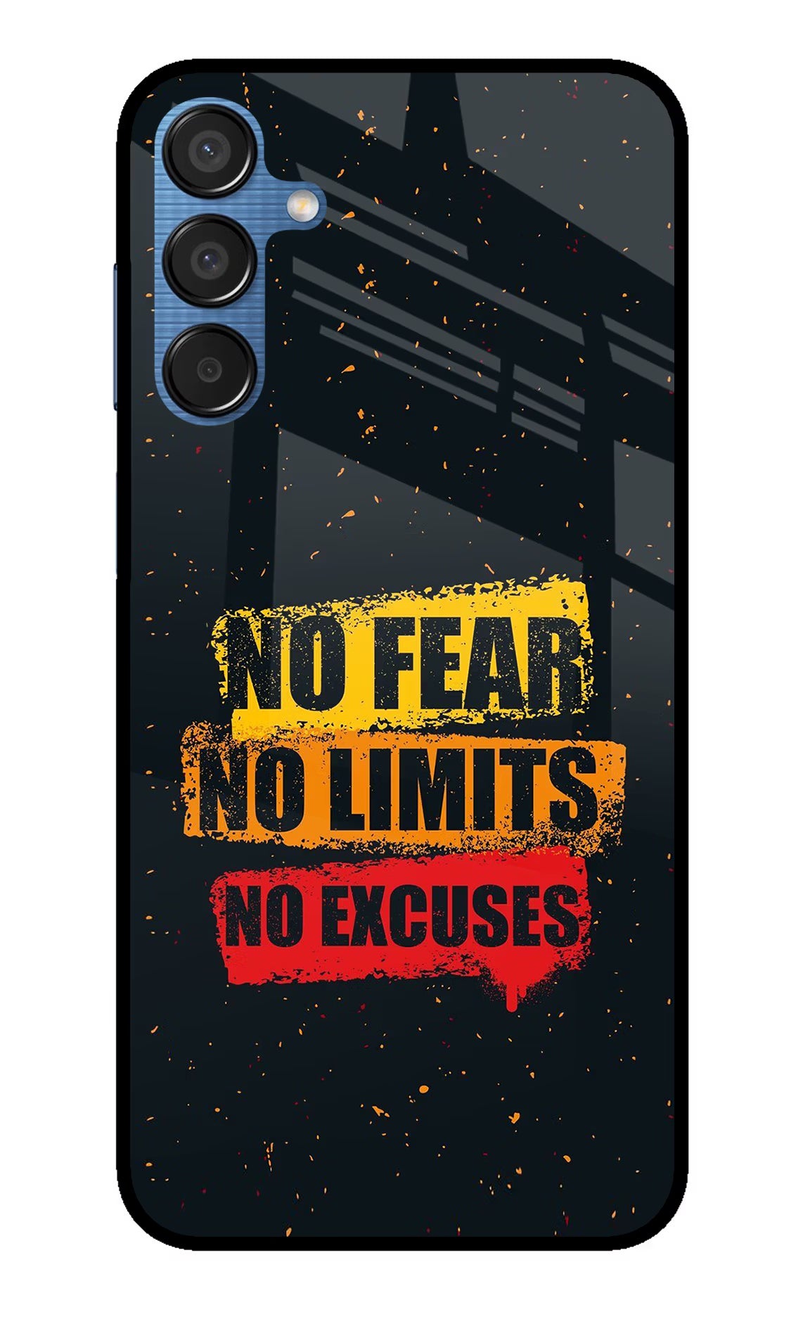 No Fear No Limits No Excuse Samsung M15 5G Glass Case Back Cover by Casekaro
