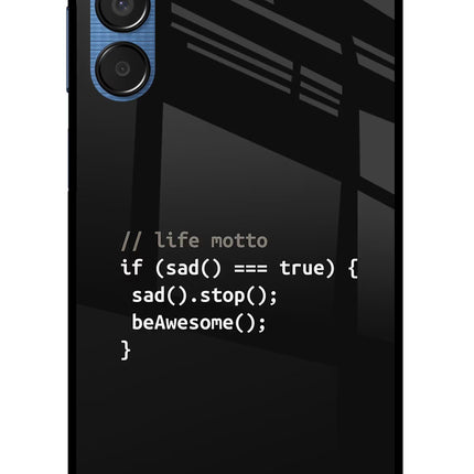Life Motto Code Samsung M15 5G Glass Case