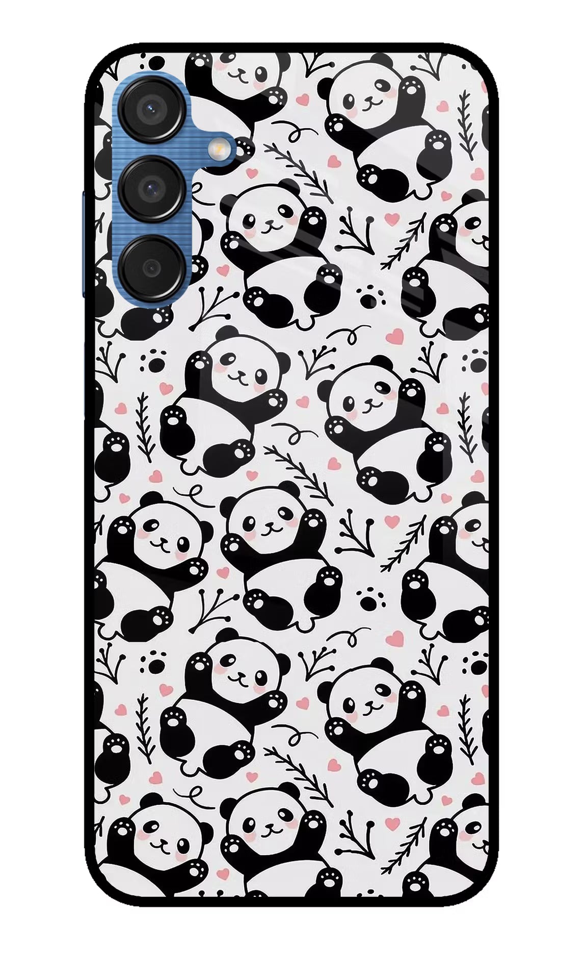 Cute Panda Samsung M15 5G Glass Case Back Cover by Casekaro