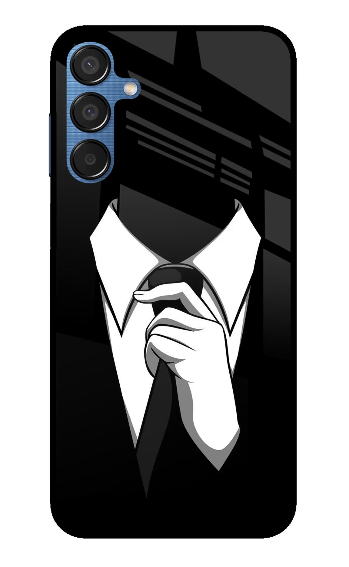 Black Tie Samsung M15 5G Glass Case Back Cover by Casekaro