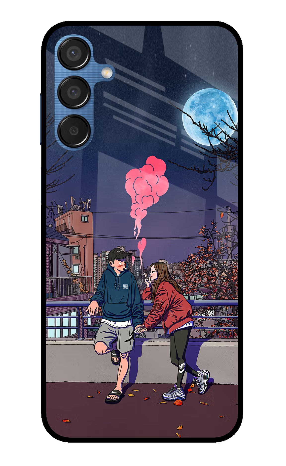 Chilling Couple Samsung M15 5G Glass Case Back Cover by Casekaro