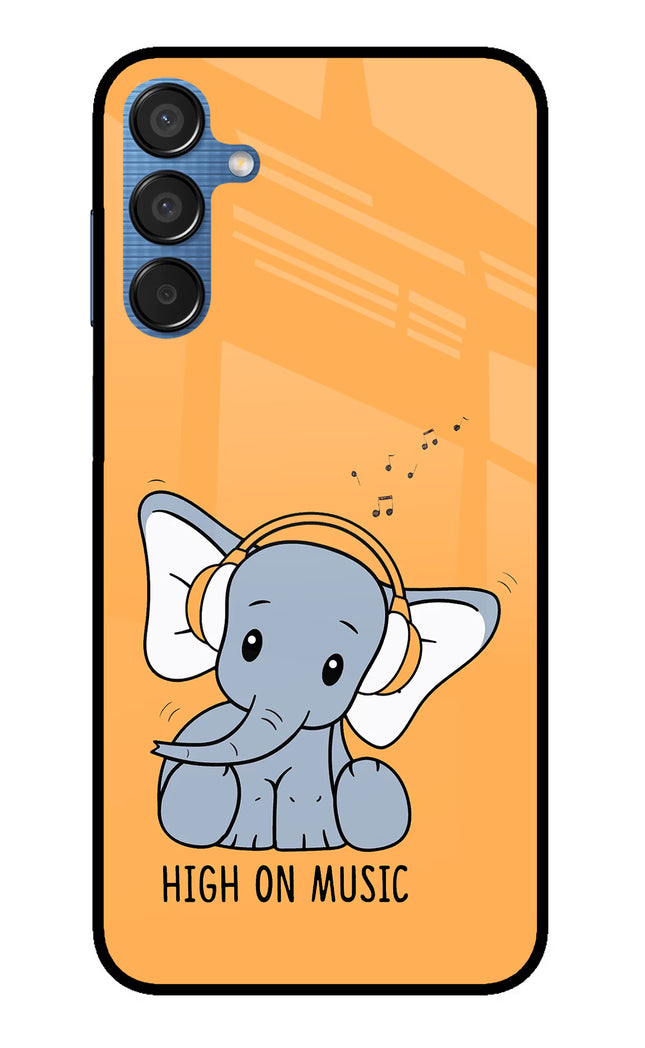 High On Music Samsung M15 5G Glass Case Back Cover by Casekaro