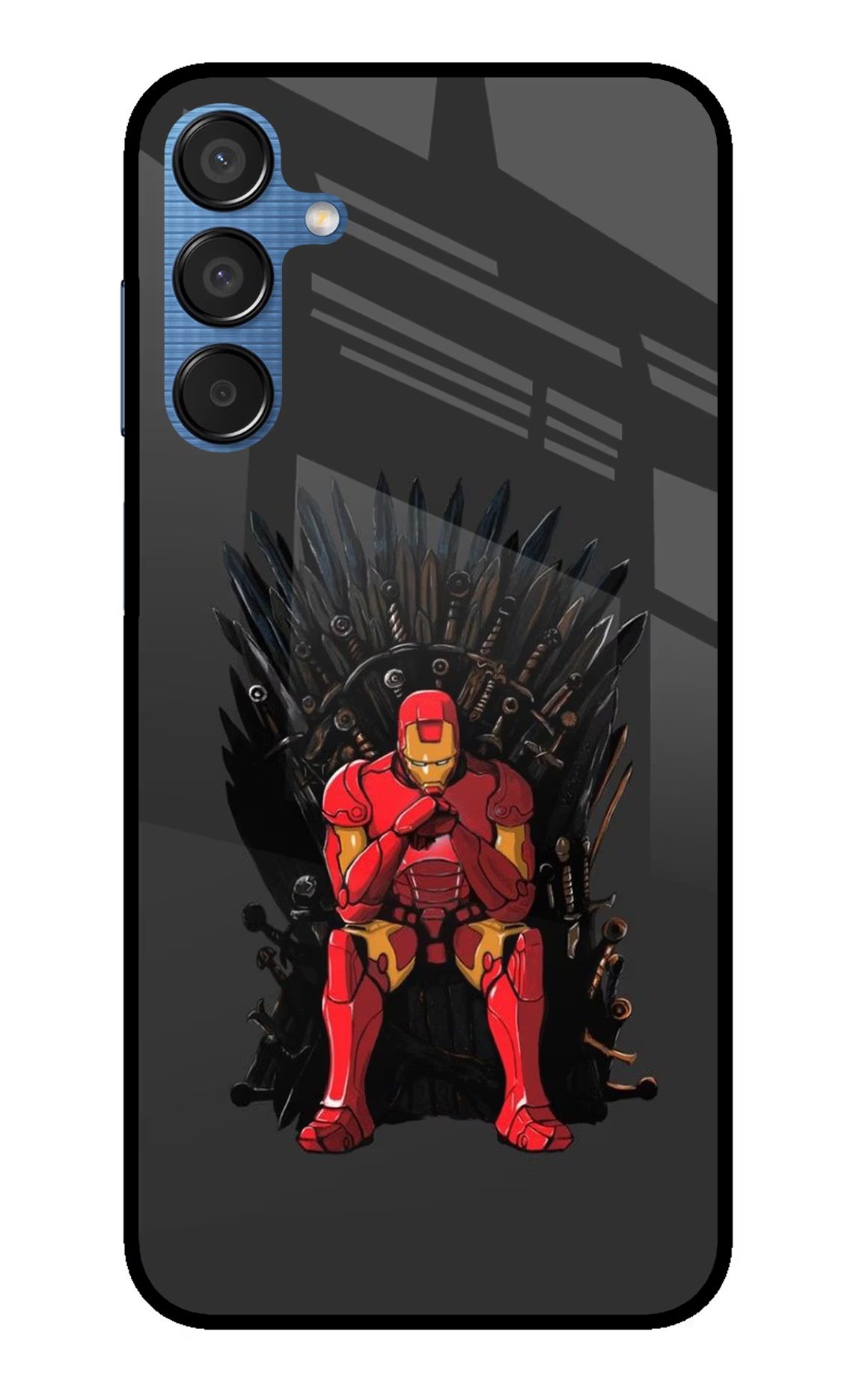 Ironman Throne Samsung M15 5G Glass Case Back Cover by Casekaro