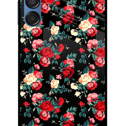 Rose Pattern Samsung M15 5G Glass Case