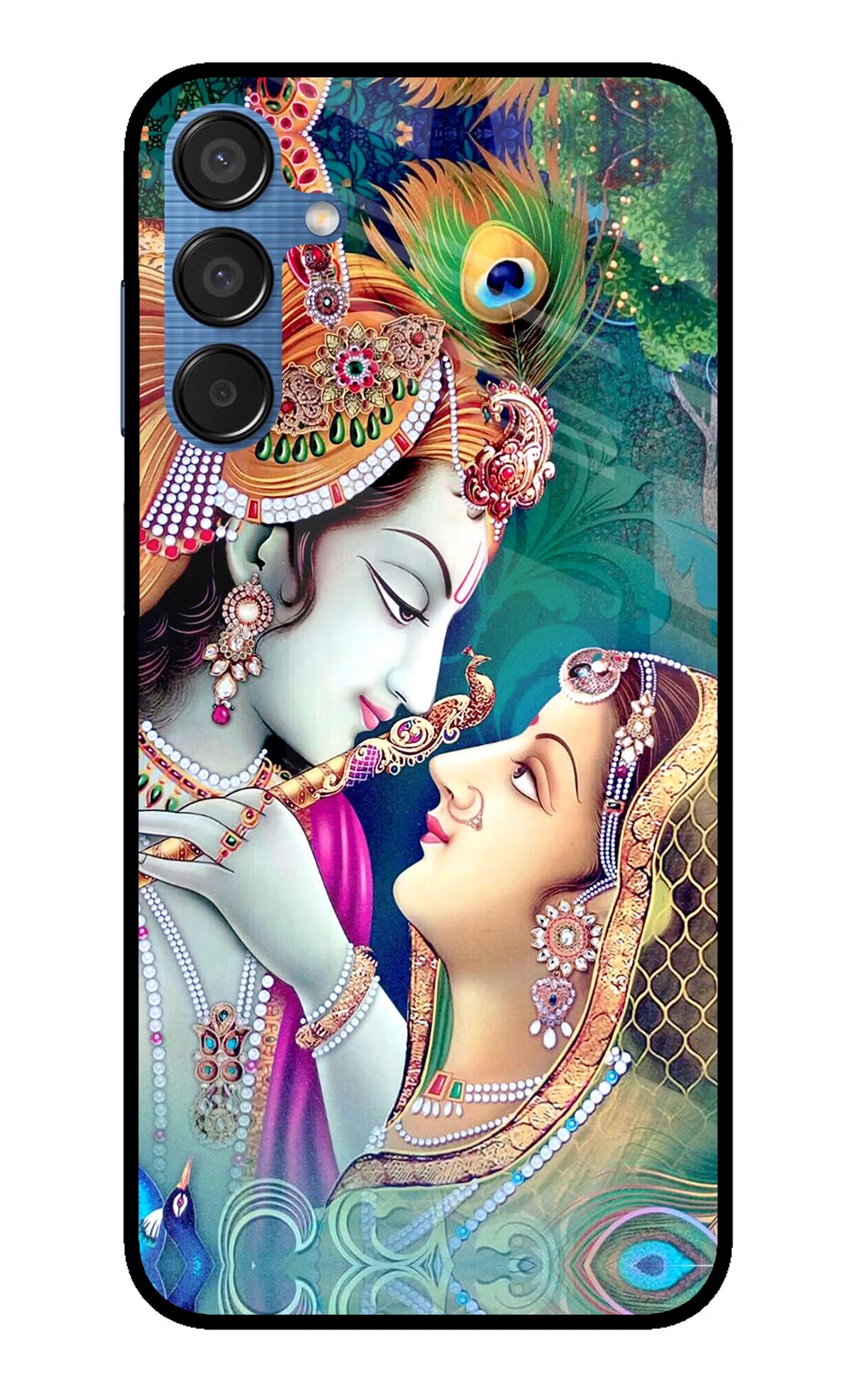Lord Radha Krishna Samsung M15 5G Glass Case Back Cover by Casekaro