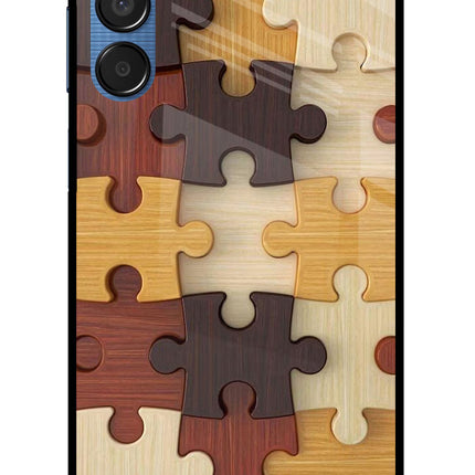 Wooden Puzzle Samsung M15 5G Glass Case