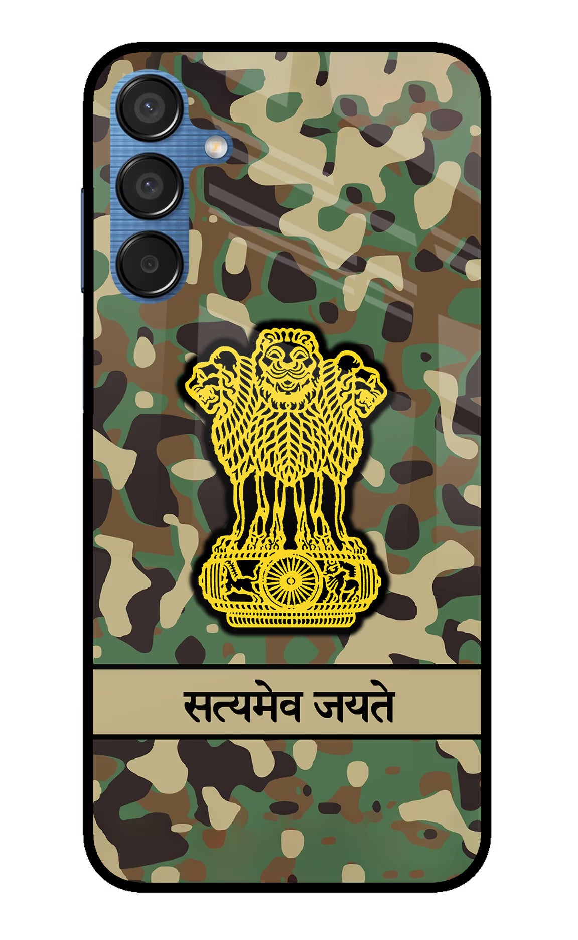 Satyamev Jayate Army Samsung M15 5G Glass Case Back Cover by Casekaro