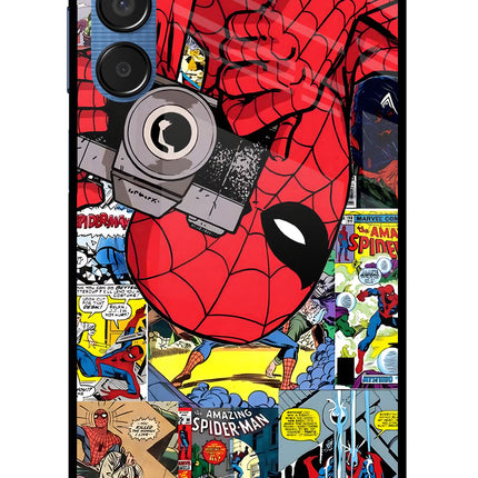 Spider Man Samsung M15 5G Glass Case Back Cover by Casekaro