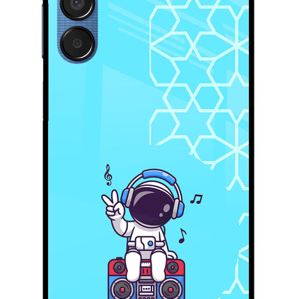 Cute Astronaut Chilling Samsung M15 5G Glass Case