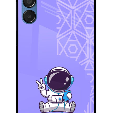 Cute Astronaut Chilling Samsung M15 5G Glass Case