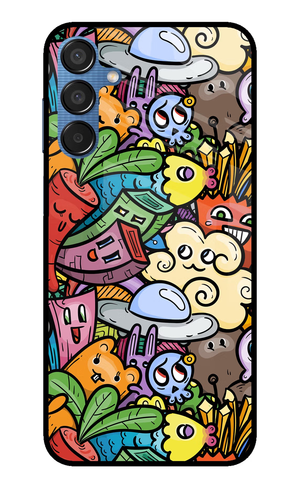 Veggie Doodle Samsung M15 5G Glass Case Back Cover by Casekaro
