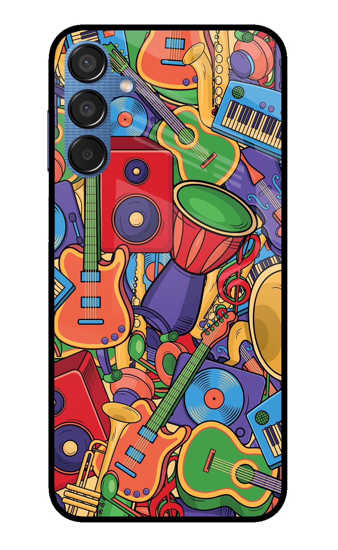 Music Instrument Doodle Samsung M15 5G Glass Case Back Cover by Casekaro