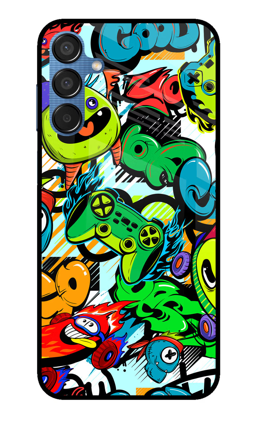 Game Doodle Samsung M15 5G Back Cover, Glass case