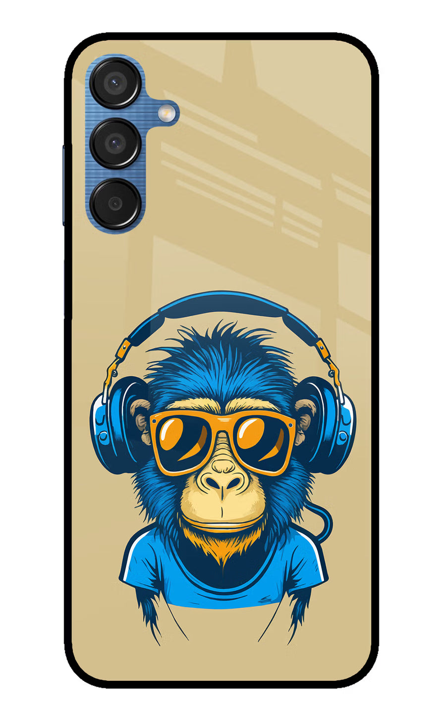 Monkey Headphone Samsung M15 5G Back Cover, Glass case