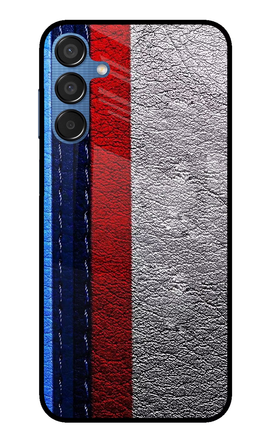 BMW Stripes Samsung M15 5G Glass Case Back Cover by Casekaro