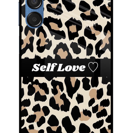 Leopard Print Self Love Samsung M15 5G Glass Case