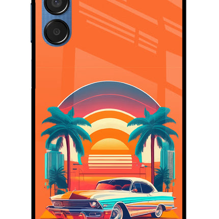 Palm Drive 80s Samsung M15 5G Glass Case